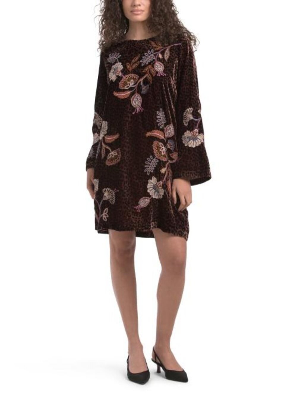 JOHNNY WAS Kimono Sleeve Swing Mini Dress - Picture 1 of 4